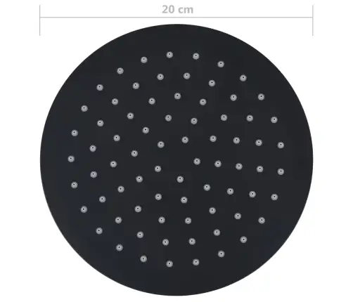 Lietus Dušas Galva, 20 Cm, Apaļa, Nerūsējošs Tērauds, Melna Vidaxl