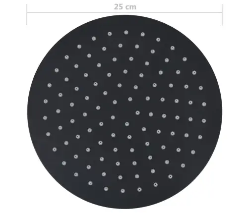 Lietus Dušas Galva, 25 Cm, Apaļa, Nerūsējošs Tērauds, Melna Vidaxl