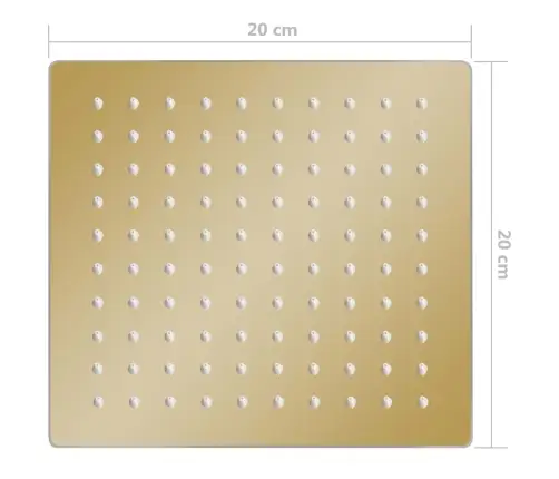 Lietus Dušas Galva, 20X20 Cm, Kvadrāta, Tērauds, Zelta Krāsā Vidaxl