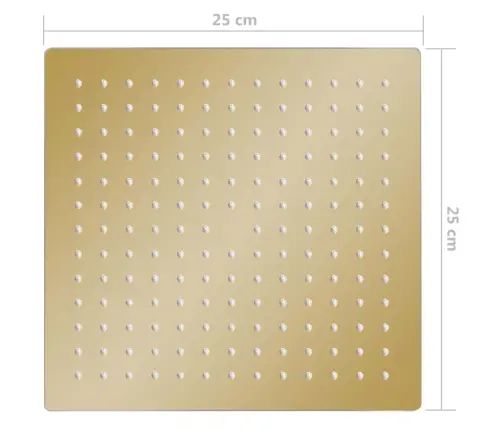 Lietaus Dušo Galvutė, Auksinė, 25X25cm Nerūdijantis Plienas