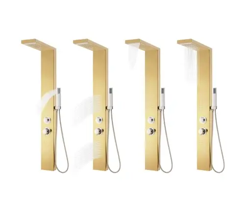 Dušas Paneļa Sistēma, Nerūsējošs Tērauds 201, Zelta Krāsā Vidaxl