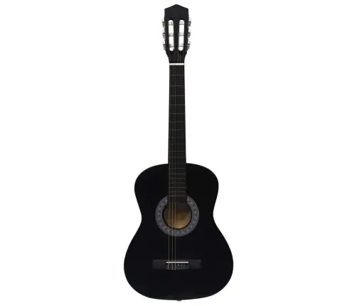 Klassikaline Kitarr Algajatele Kotiga, Must 3/4 36"