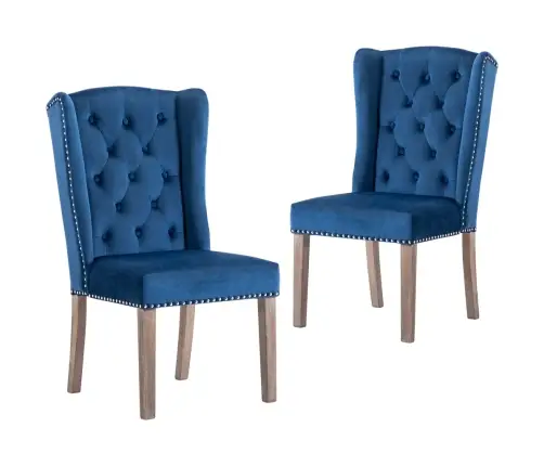 Virtuves Krēsli, 2 Gab., Zils Samts Vidaxl
