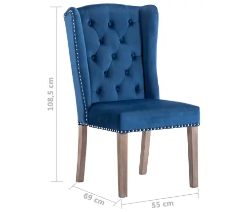 Virtuves Krēsli, 4 Gab., Zils Samts Vidaxl Virtuves Krēsli, 4 Gab., Zils Samts Vidaxl