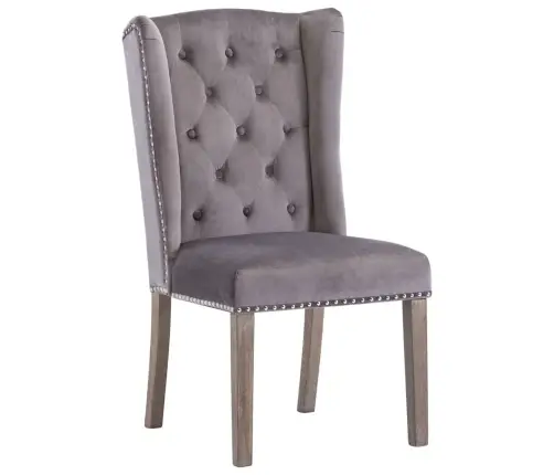 Virtuves Krēsli, 2 Gab., Pelēks Samts Vidaxl