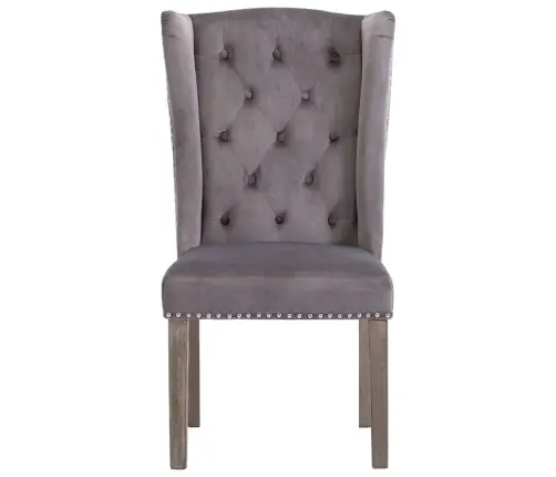 Virtuves Krēsli, 2 Gab., Pelēks Samts Vidaxl