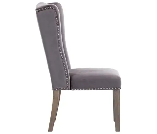 Virtuves Krēsli, 2 Gab., Pelēks Samts Vidaxl