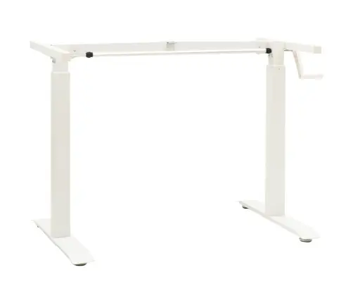 Galda Rāmis, Manuāli Regulējams Augstums, Ar Rokas Kloķi, Balts Vidaxl