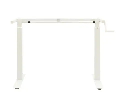 Galda Rāmis, Manuāli Regulējams Augstums, Ar Rokas Kloķi, Balts Vidaxl