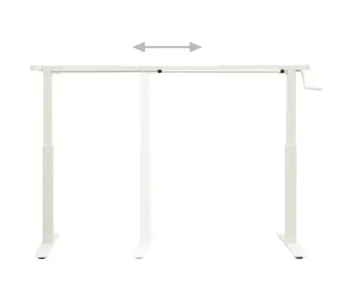 Galda Rāmis, Manuāli Regulējams Augstums, Ar Rokas Kloķi, Balts Vidaxl