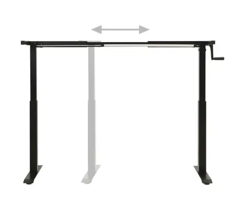Galda Rāmis, Manuāli Regulējams Augstums, Ar Rokas Kloķi, Melns Vidaxl