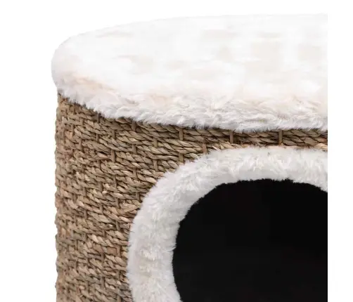 Kaķu Māja Ar Koka Kājām, 41 Cm, Jūraszāles Vidaxl