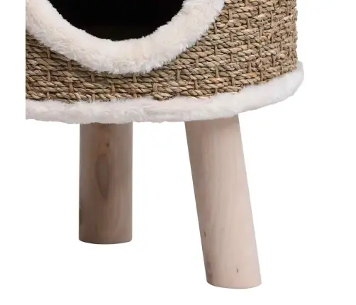 Kaķu Māja Ar Koka Kājām, 41 Cm, Jūraszāles Vidaxl