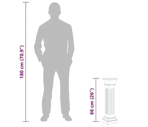 Augu Statīvs, Pīlāra Dizains, Melns, 17X17X66 Cm, Mdf Vidaxl