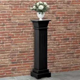 Augu Statīvs, Pīlāra Dizains, Melns, 17X17X66 Cm, Mdf Vidaxl