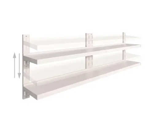 2-Korruselised Seinariiulid 2 Tk, Roostevaba Teras 240 X 30 Cm