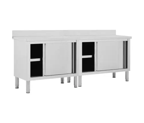 Töölauad Liugustega 2 Tk, 200X50X(95-97) cm Roostevaba Teras