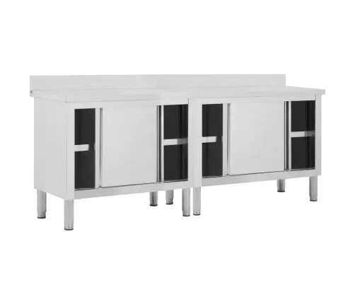 Töölauad Liugustega 2 Tk, 200X50X(95-97) cm Roostevaba Teras