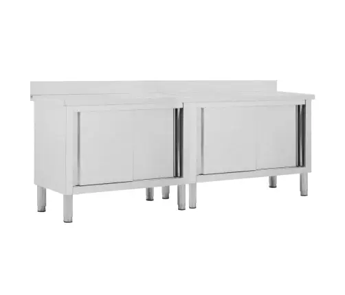 Darba Galdi Ar Bīdāmām Durvīm, 2 Gb., 240X50X(95-97)Cm, Tērauds Vidaxl