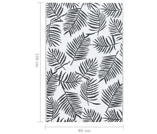 Āra Paklājs, 80X150 Cm, Arakil Balts Un Melns Pp Vidaxl