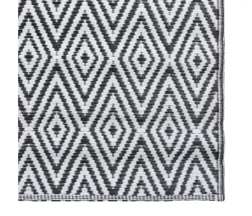 Āra Paklājs, 80X150 Cm, Arakil Balts Un Melns Pp Vidaxl