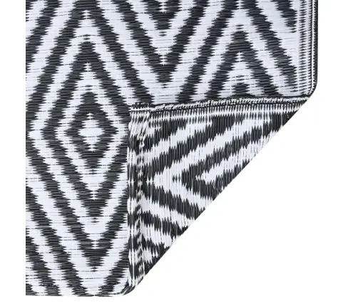 Āra Paklājs, 80X150 Cm, Arakil Balts Un Melns Pp Vidaxl