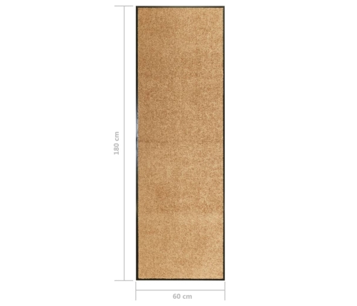 Durvju Paklājs, Mazgājams, Krēmkrāsā, 60X180 Cm Vidaxl