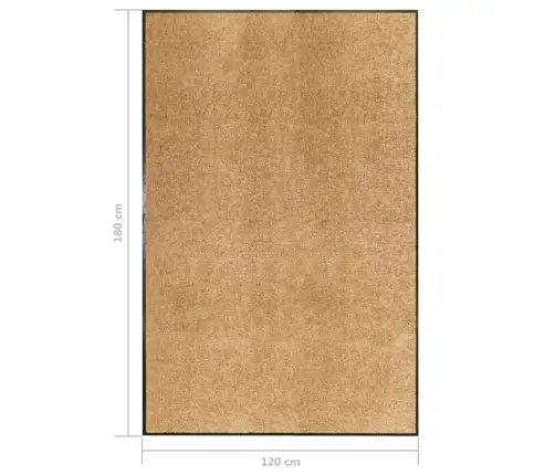Durvju Paklājs, Mazgājams, Krēmkrāsā, 120X180 Cm Vidaxl