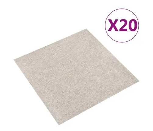 Paklājflīzes, 20 Gab., 5 M², 50X50 Cm, Gaiši Bēšas Vidaxl