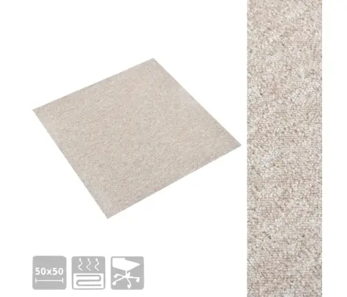 Paklājflīzes, 20 Gab., 5 M², 50X50 Cm, Gaiši Bēšas Vidaxl