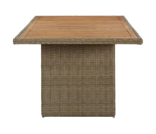 Sodo Valgomojo Stalas, Rudos Spalvos, 200X100X74cm Poliratanas