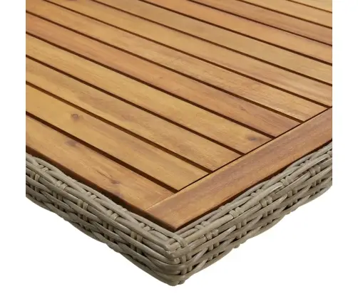 Sodo Valgomojo Stalas, Rudos Spalvos, 200X100X74cm Poliratanas