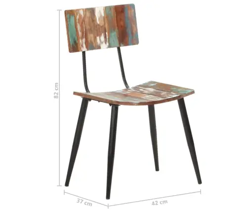 Virtuves Krēsli, 4 Gab., Pārstrādāts Masīvkoks Vidaxl