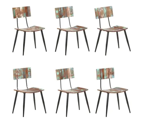 Virtuves Krēsli, 6 Gab., Pārstrādāts Masīvkoks Vidaxl