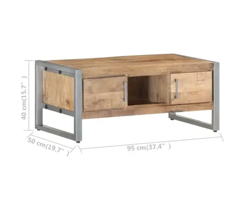 Kafijas Galdiņš, 95X50X40 Cm, Mango Masīvkoks Vidaxl