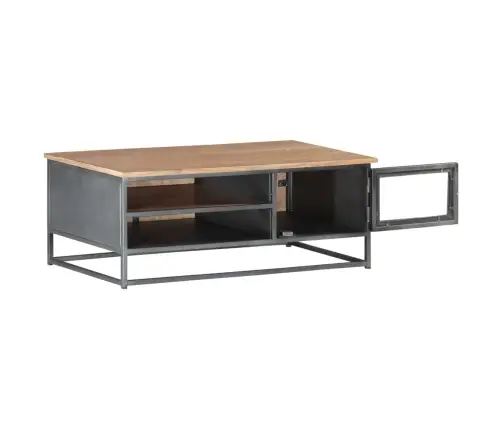 Kafijas Galdiņš, Pelēks, 90X50X35 Cm, Akācijas Masīvkoks Vidaxl