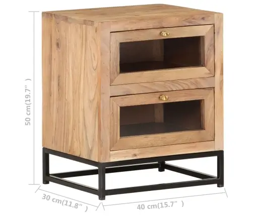 Naktsskapītis, 40X30X50 Cm, Akācijas Masīvkoks Vidaxl