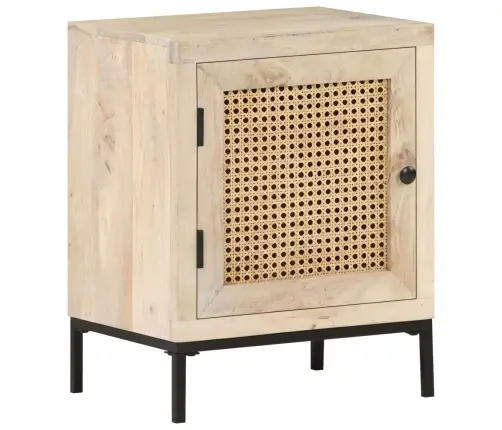 Naktsskapītis, 40X30X50 Cm, Mango Masīvkoks Un Dabīgas Niedres Vidaxl Naktsskapītis, 40X30X50 Cm, Mango Masīvkoks Un Dabīgas Niedres Vidaxl