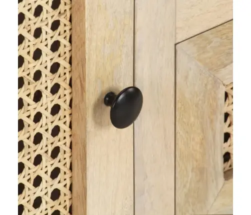 Televizoriaus Spintelė, 120X30X40cm Mango Masyvas Ir Nendrės