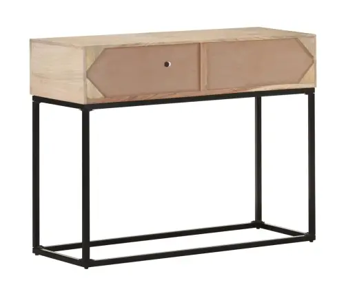 Konsoles Galdiņš, 100X35X76Cm, Mango Masīvkoks, Dabīgas Niedres Vidaxl