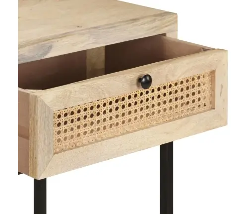 Konsoles Galdiņš, 100X35X76Cm, Mango Masīvkoks, Dabīgas Niedres Vidaxl