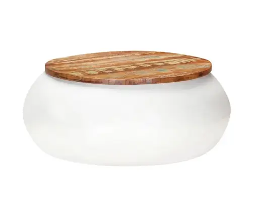 Kohvilaud, Valge 68 X 68 X 30 cm Taastatud Puit Kohvilaud, Valge 68 X 68 X 30 cm Taastatud Puit