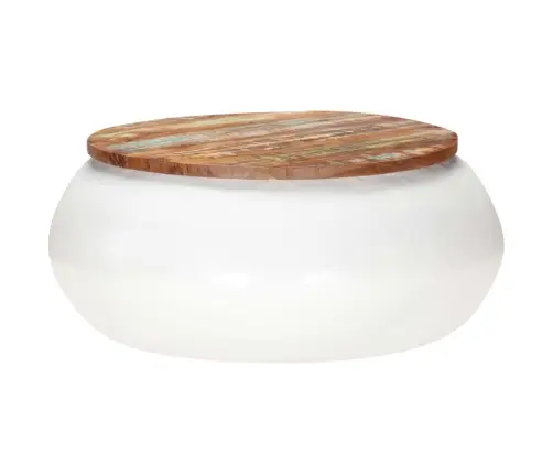 Kohvilaud, Valge 68 X 68 X 30 cm Taastatud Puit Kohvilaud, Valge 68 X 68 X 30 cm Taastatud Puit