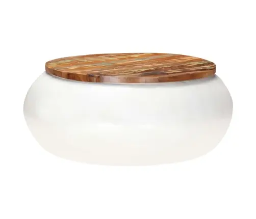 Kohvilaud, Valge 68 X 68 X 30 cm Taastatud Puit Kohvilaud, Valge 68 X 68 X 30 cm Taastatud Puit