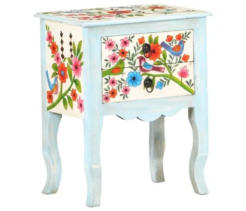 Naktsskapītis, 40X30X50 Cm, Apgleznots, Mango Masīvkoks Vidaxl