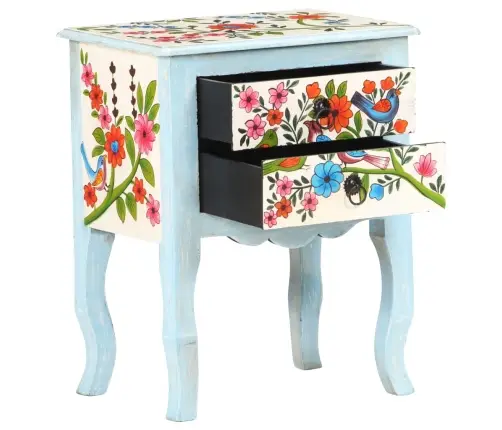 Naktsskapītis, 40X30X50 Cm, Apgleznots, Mango Masīvkoks Vidaxl