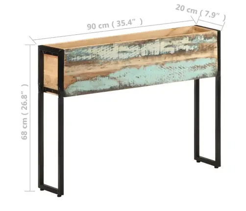 Taimekast 90 X 20 X 68 Cm Taastatud Puit