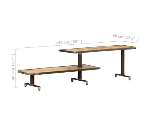 Tv Plauktiņš, 160X30X40 Cm, Mango Masīvkoks Vidaxl