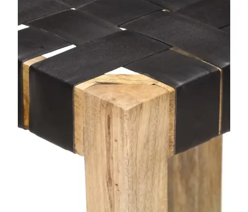 Bāra Krēsli, 2 Gab., Melna Dabīgā Āda, 75 Cm Vidaxl