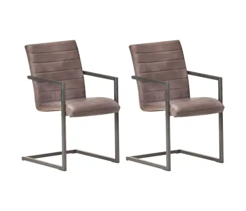 Konsoles Virtuves Krēsli, 2 Gab., Brūna Dabīgā Āda Vidaxl